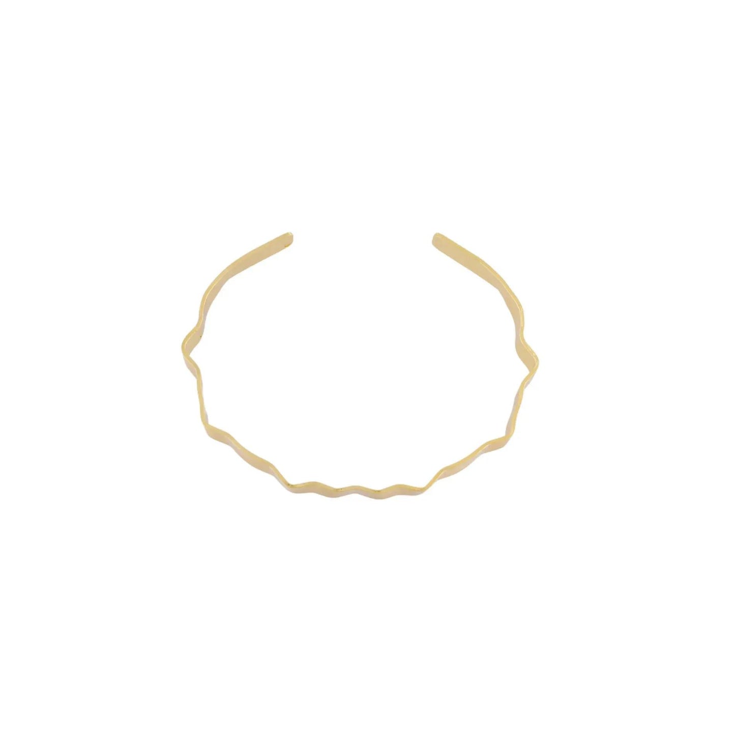 Alaya Manschettenarmband mit kleinen Wellen. Vergoldet. Dänisches Kopenhagen