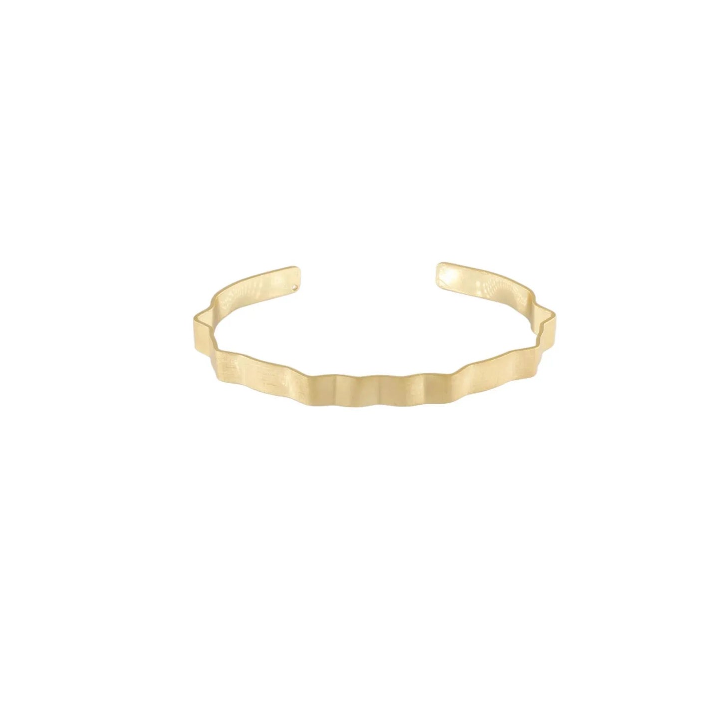 Alaya Manschettenarmband mit kleinen Wellen. Vergoldet. Dänisches Kopenhagen