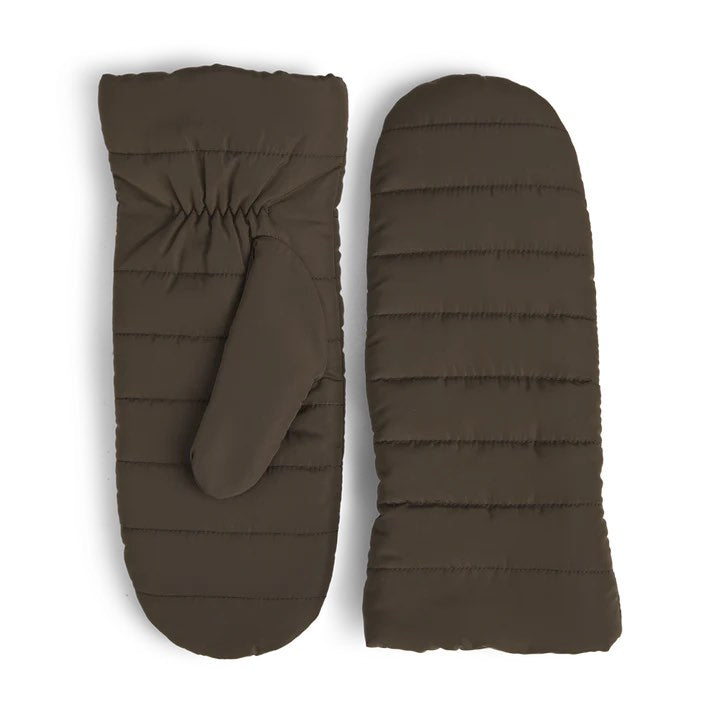 CelinaMBG Fäustling. Puffer-Look. Braun. 100 % recyceltes Polyester. Markberg