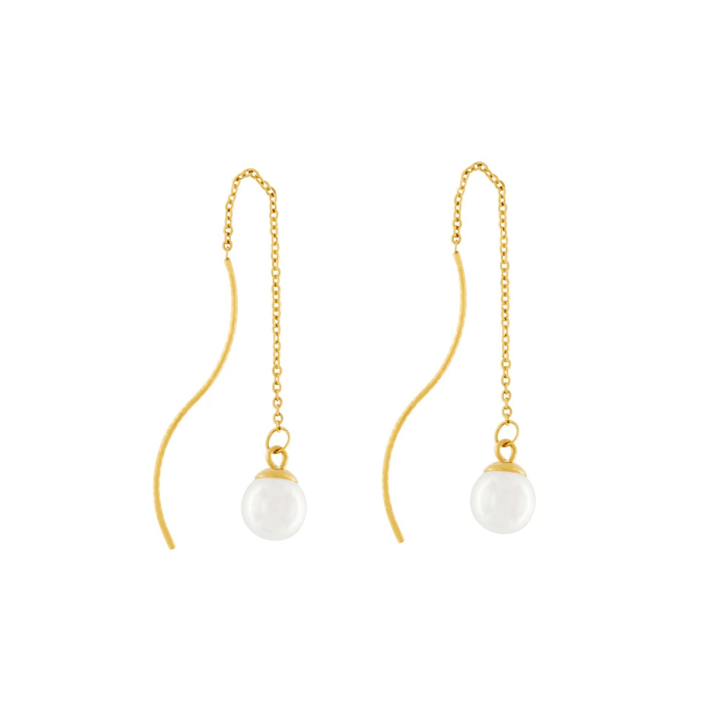 Joy Waterproof Chain Pearl øreringe. 18K guld plating. Dansk Copenhagen