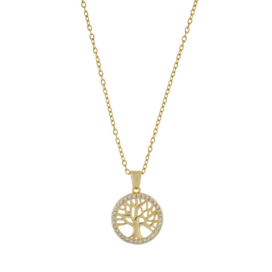 Love Tree of Life. Vandfast halskæde smykker. 18K guldbelagt. Unisex. Dansk Copenhagen