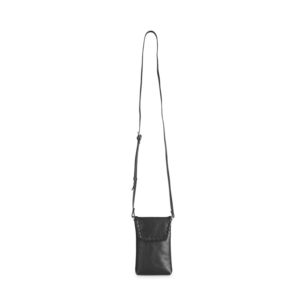 LuccaMBG Handytasche mit Riemen. Whipstitch-Modell. Schwarz. Leder. Markberg
