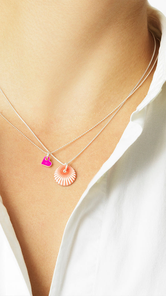 Splash Halskette. Korallenrot. Sterlingsilber. Scherning Copenhagen