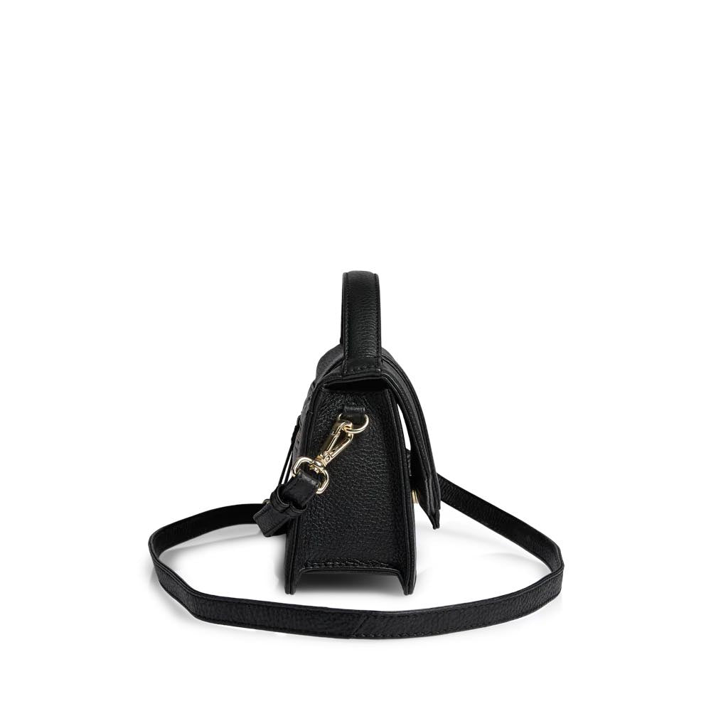 ZoeMBG Umhängetasche. Schwarz und Gold. Leder. Markberg