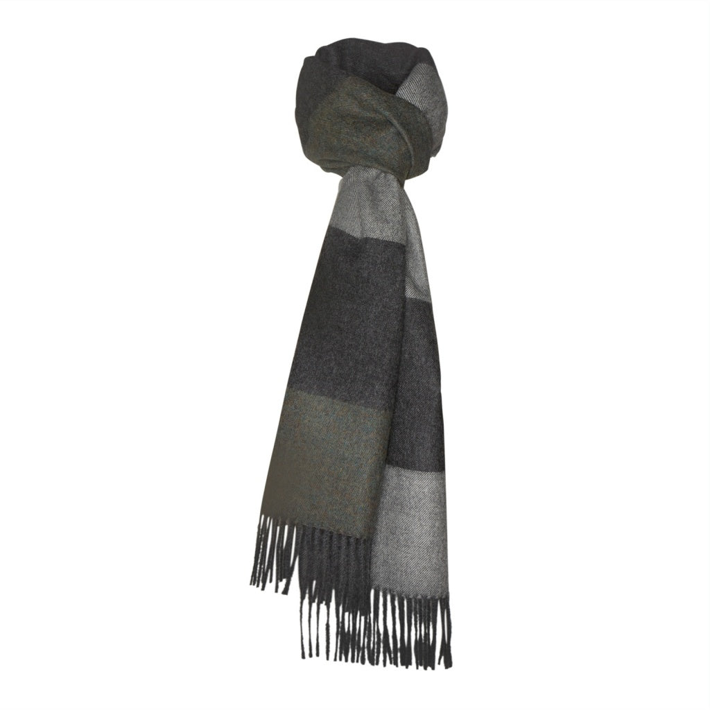 Salta-Schal. Meine Damen und Herren. 100 % Baby-Alpakawolle. Grau Grün. Wollspinnerei Silkeborg