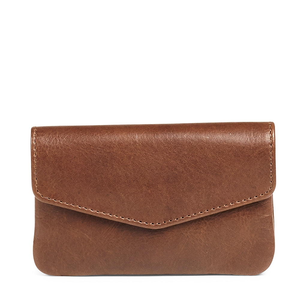 Brieftasche Glaubensmünze. Antikes Leder. Kastanie. Markberg