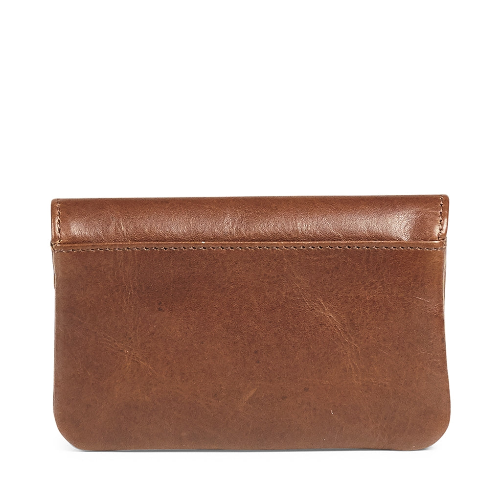 Brieftasche Glaubensmünze. Antikes Leder. Kastanie. Markberg