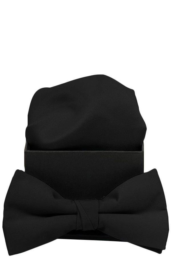 Elegante Fliege mit passendem Dekostoff. Schwarz. Verbindungsbinder