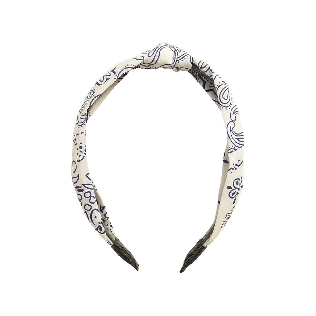 Haarspange mit Bandana-Prints. Weiß und Blau. CPH aktualisieren