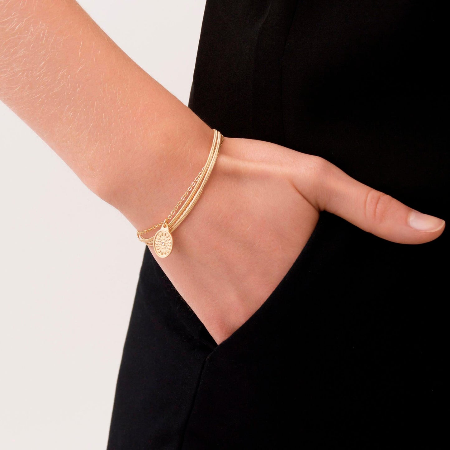Armband Daisy Oval Multi. Vergoldet. Dänisches Kopenhagen