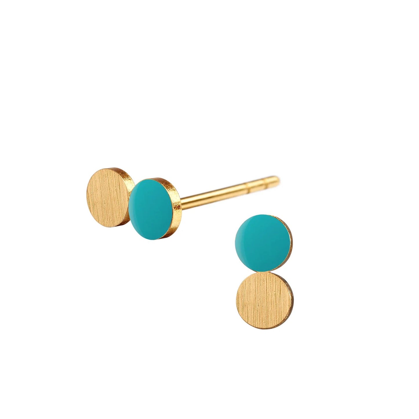 Spot Dotty Ohrringe. Unisex. Aquamaringrün, Gold. Scherning Copenhagen
