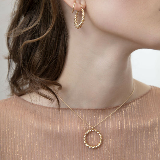 Tara Spinning Hoop øreringe. Guldbelagt. Dansk Copenhagen