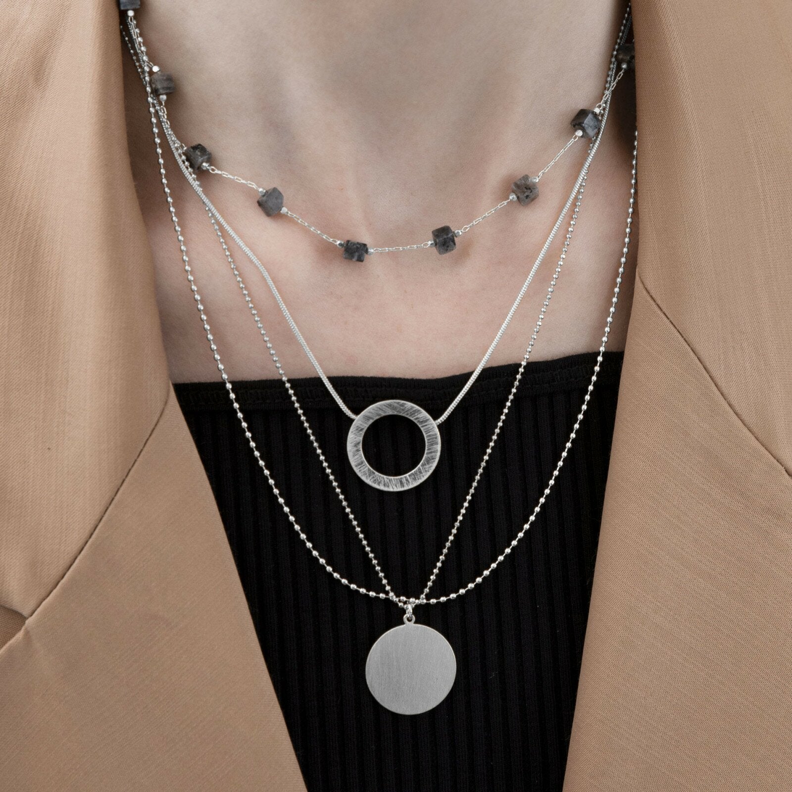 Theodora Chain halskæde.  Prelayeret. Sølvbelagt. Dansk Copehagen