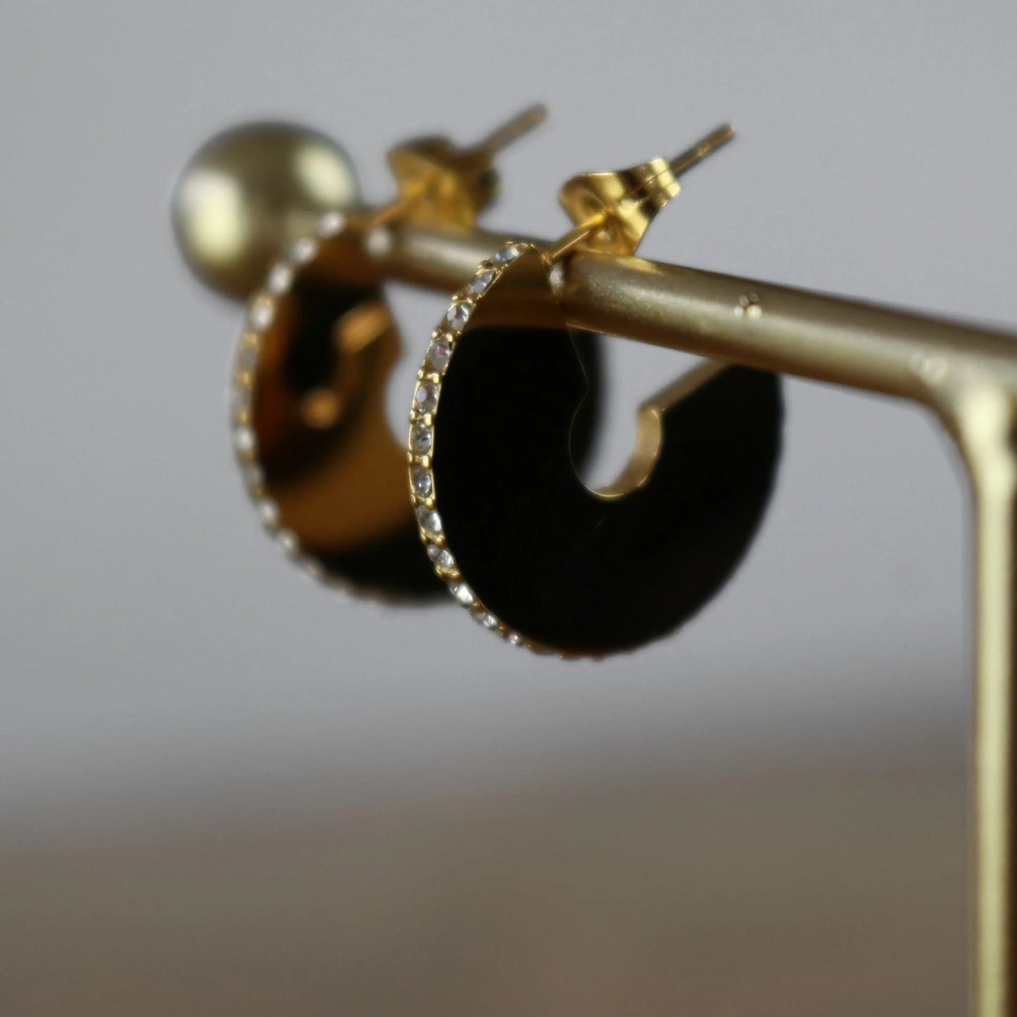 Joy Clear CZ Hoop. Waterproof earrings. 18K gold plated. Danish Copenhagen
