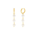 Joy Long Pearl Chain øreringe. 18K guld plating. Dansk Copenhagen