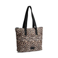 Sac cabas PerryMBG à imprimé léopard. Noir et beige. Polyester recyclé. Markberg.