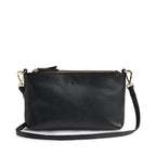 Sac bandoulière MikalaMBG. Noir et doré. Cuir. Markberg.
