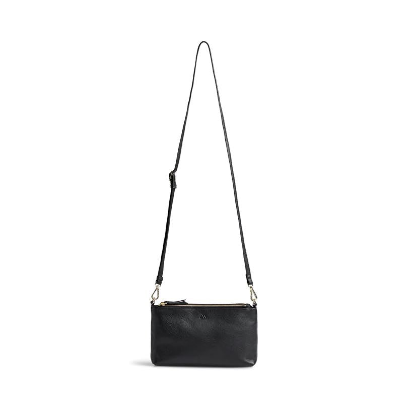 Sac bandoulière MikalaMBG. Noir et doré. Cuir. Markberg.
