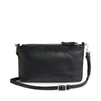 Sac bandoulière MikalaMBG. Noir et doré. Cuir. Markberg.