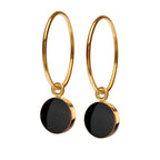Sign creole earrings. Black. Gilded sterling silver. Scherning Copenhagen