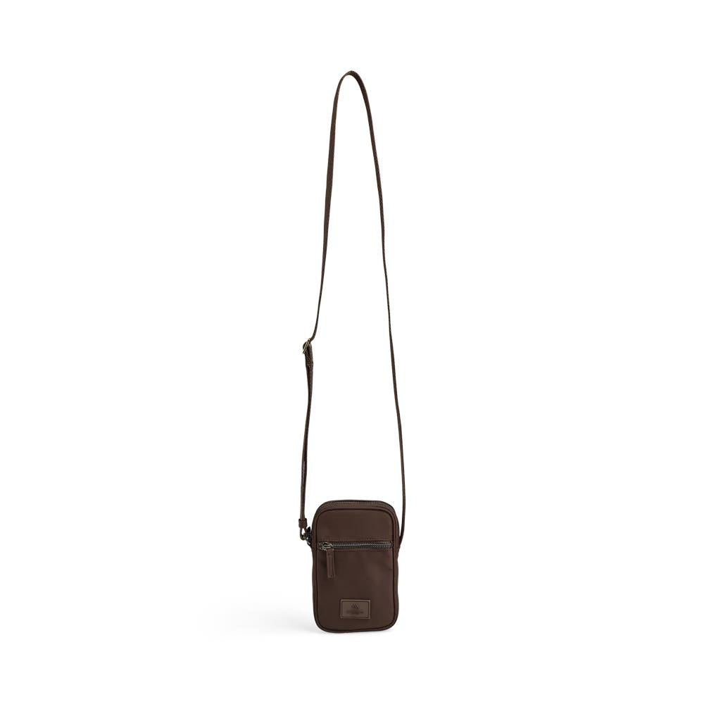 StateMBG Mini Crossbody Mobiltasker. Mørk brun. Recycled polyester. Unisex. Markberg