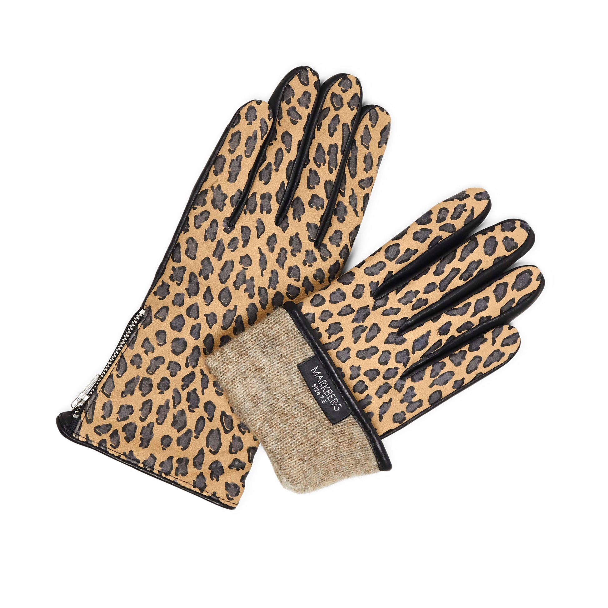 KathMBG Glove damehandske. Leopard Print i læder. Markberg