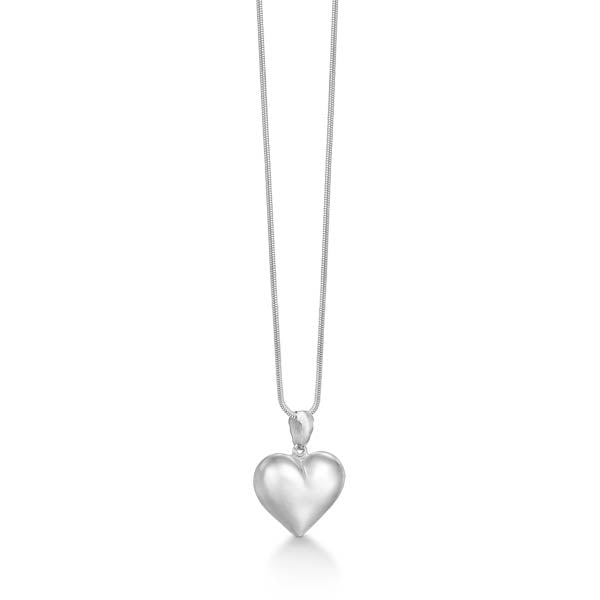 Sølv halskæde med store hjertevedhæng. Sterling sølv. RS od Scandinavia