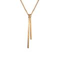 Lee dangle duo necklace. Gold-plated sterling silver. Scherning Copenhagen