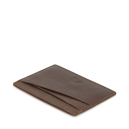 Kortholder Frey, antique. Læderskind. Chestnut. Markberg